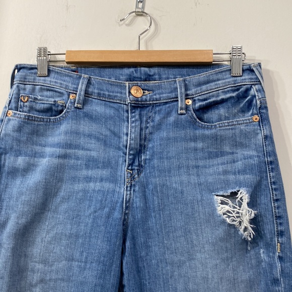 True Religion Colette High Rise Tapered Skinny Waterfall Wash Ripped size 29 - Picture 11 of 16